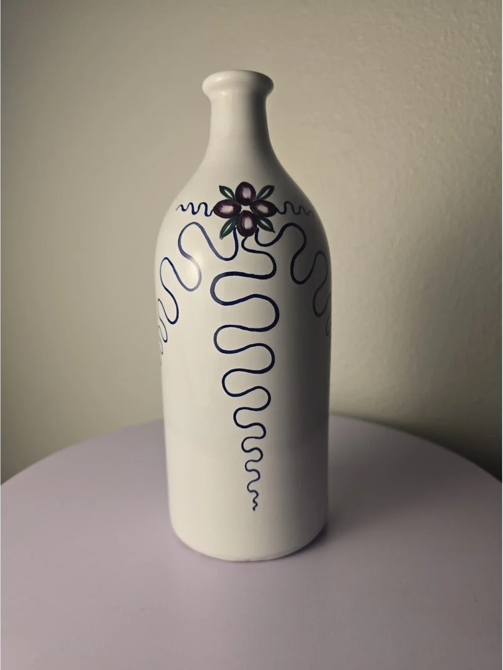 FIMA Deruta Italy Hand Painted Ceramic Olive Oil Bottle